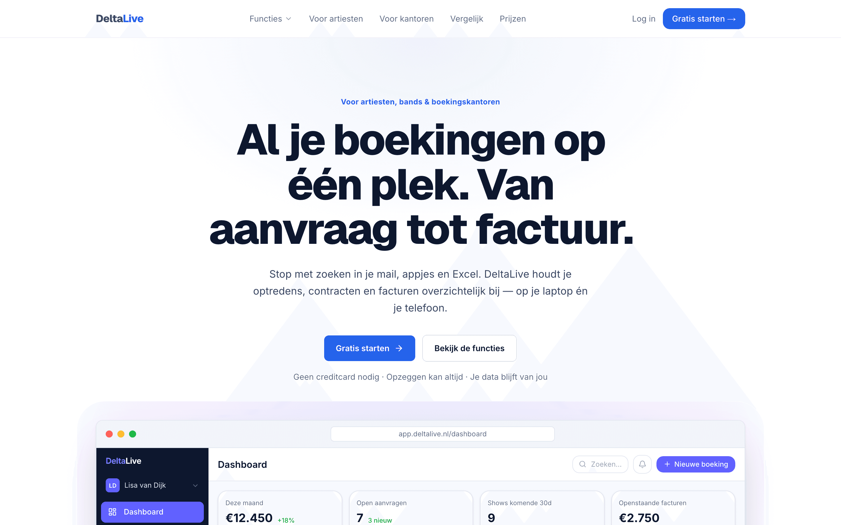 Publieke website van DeltaLive