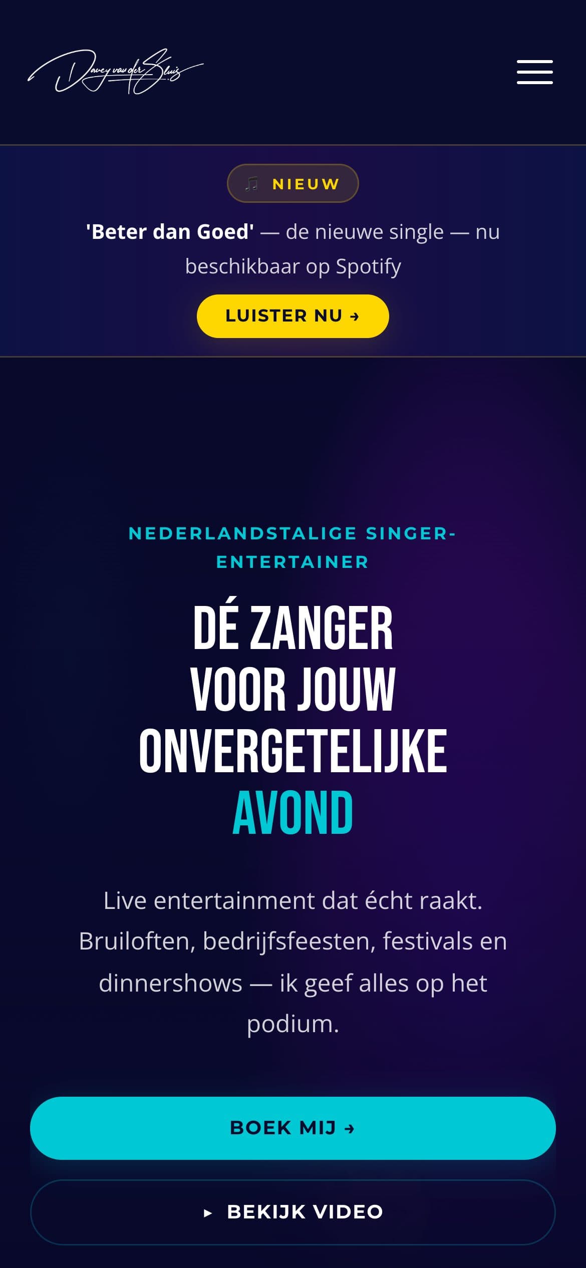 Mobiele weergave met boekingsknop direct in beeld