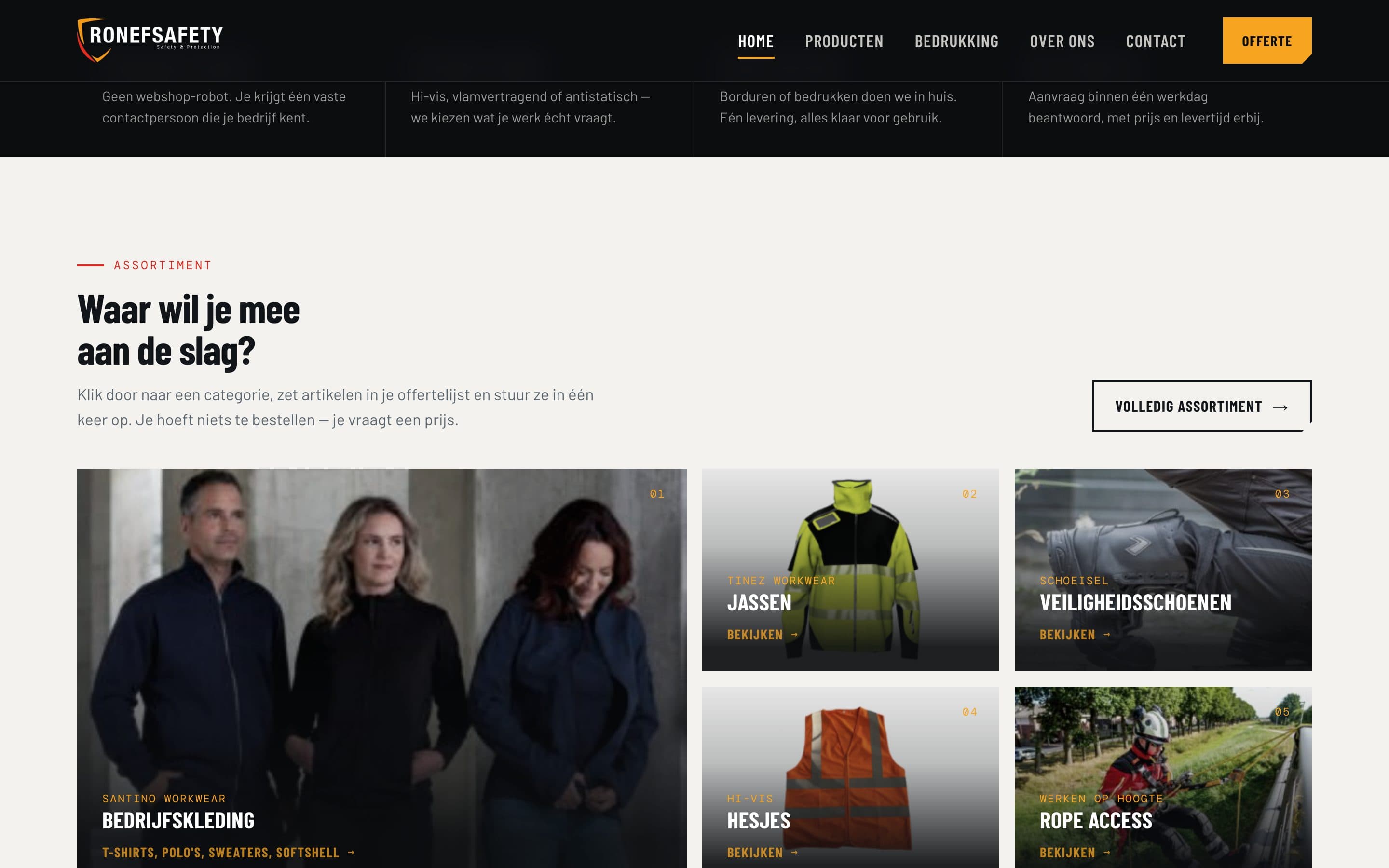 Merken en productcategorieën op de nieuwe site van RonefSafety